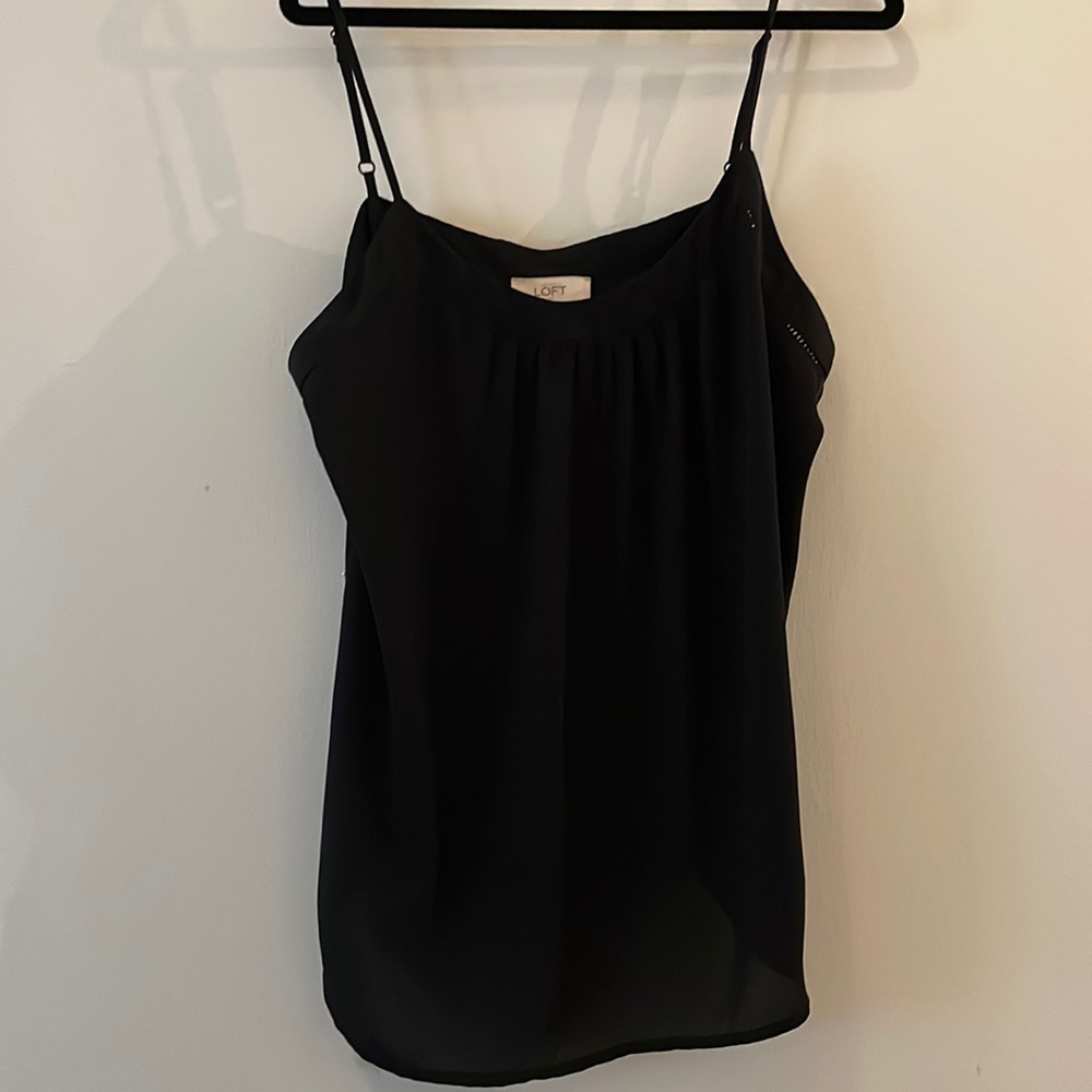 black flowy spaghetti strap top